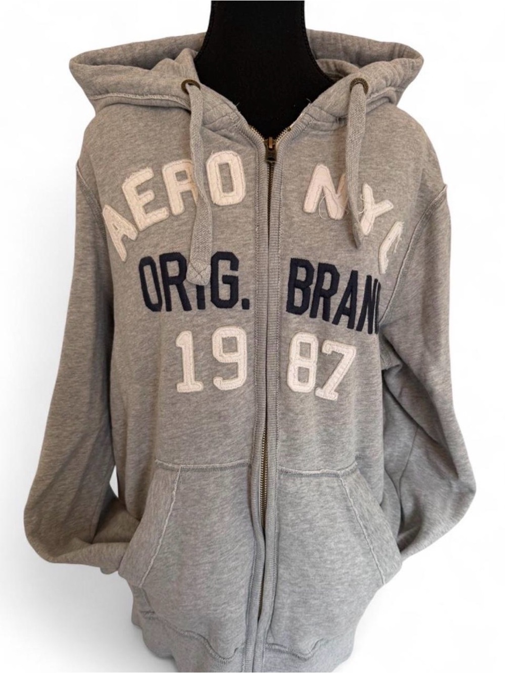 Aeropostale Gray Hoodie with Navy Lettering